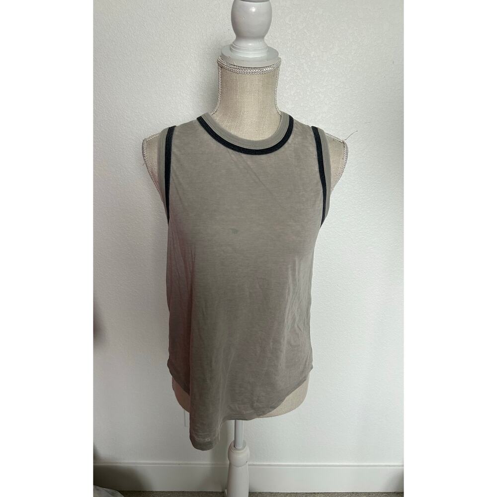 Chaser Vintage Collection Ringer Tank in Gray - M